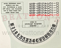 ROUND STEWART WARNER SPEEDOMETER DECAL