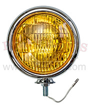 6 VOLT CHROME FOG LIGHT WITH AMBER LENS
