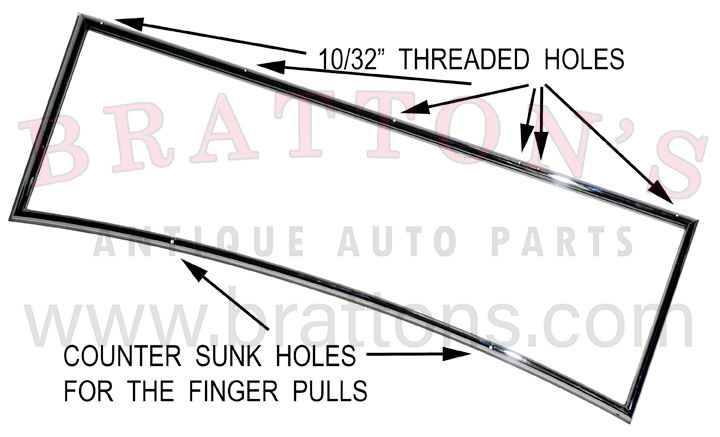 30-31 STANDARD CHROME PLATED - OPEN WINDSHIELD FRAME