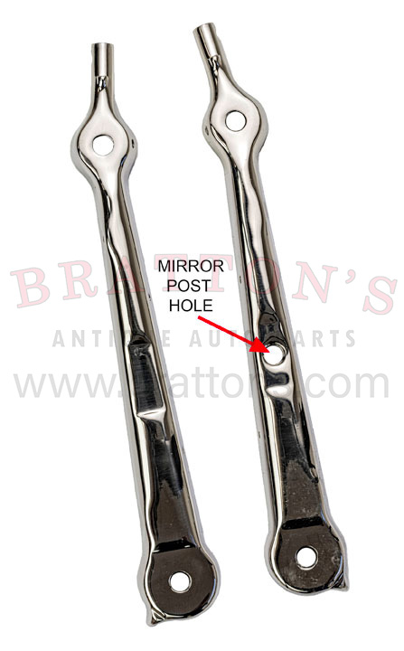 30-31 DLX SS WINDSHIELD STANCHION W/ LEFT MIRROR HOLE