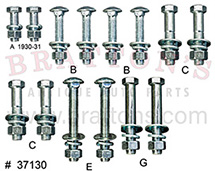 68-B CABRIOLET BODY TO FRAME BOLT SET