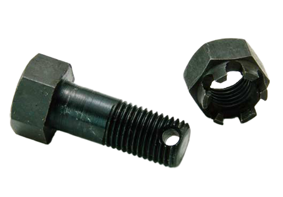 TAIL PIPE CLAMP BOLT AND CASTLE NUT MARCH 1929-31